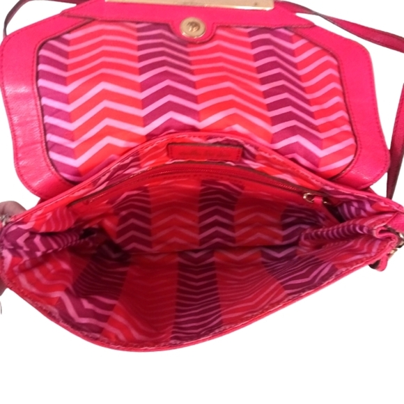 Stella & Dot Red Pebbled Leather Crossbody Bag - Picture 6 of 13